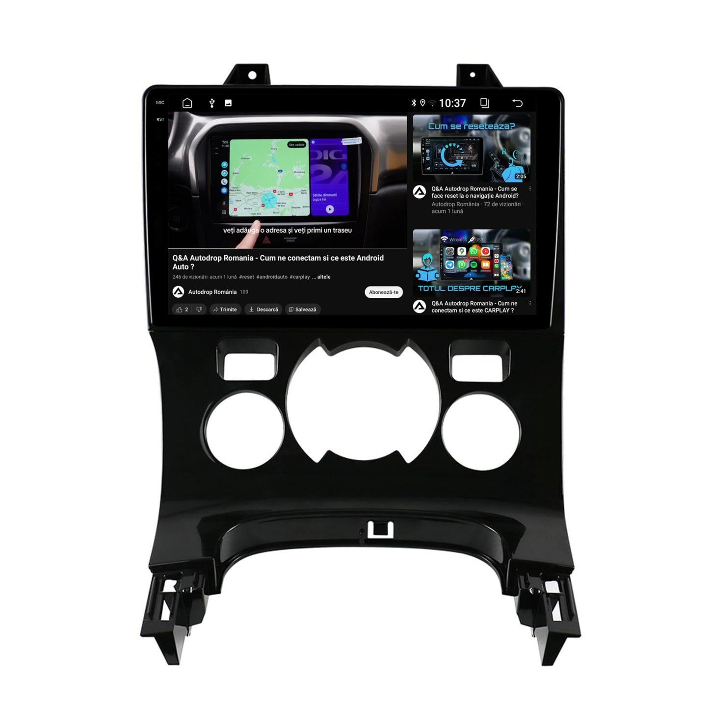 Navigatie 2K Peugeot 3008/5008, Android, S-Quadcore / 4GB RAM + 64GB ROM, 9.5 Inch - AD-BGS90042K+AD-BGRKIT259