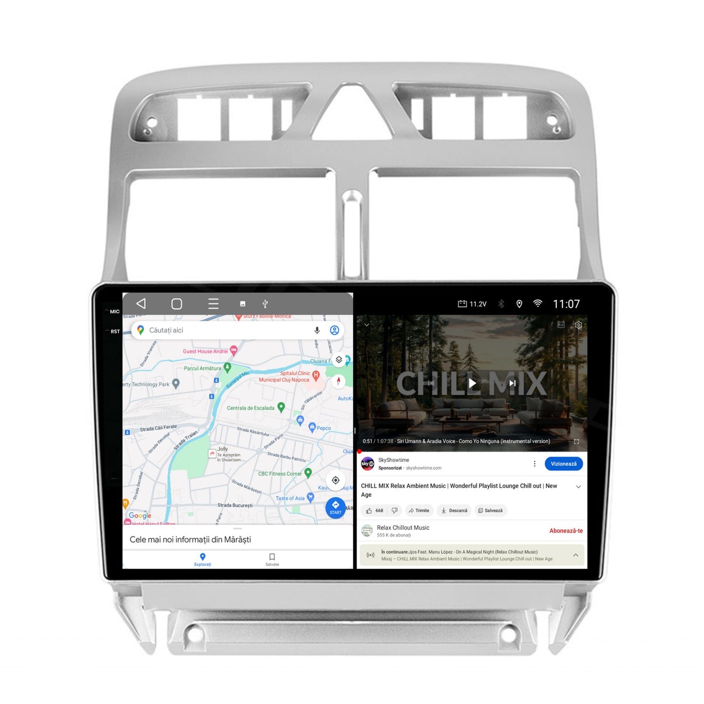 Navigatie 2K Peugeot 307, Android, S-Quadcore / 4GB RAM + 64GB ROM, 9.5 Inch - AD-BGS90042K+AD-BGRKIT266