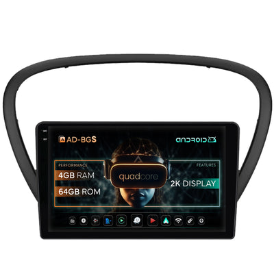 Navigatie 2K Peugeot 607 (2004-2011), Android, S-Quadcore / 4GB RAM + 64GB ROM, 9.5 Inch - AD-BGS90042K+AD-BGRKIT266V4