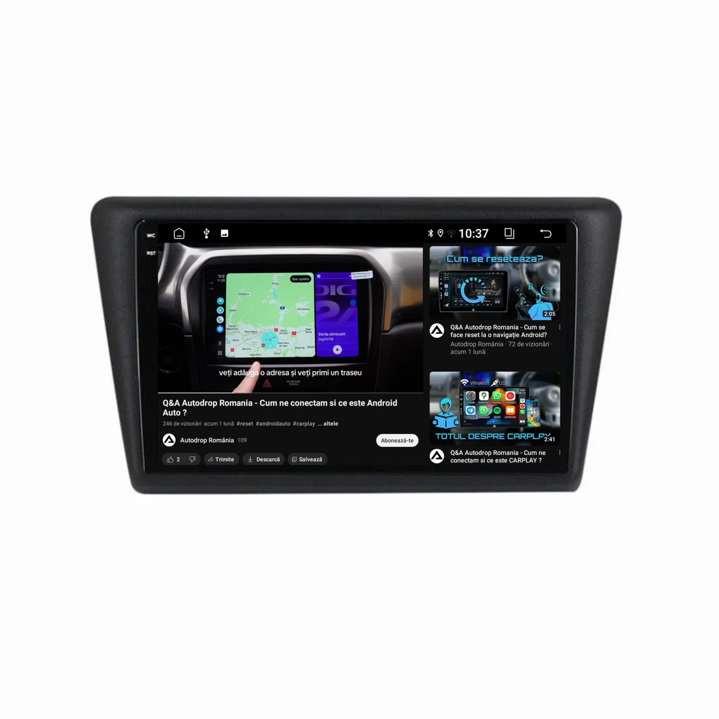 Navigatie 2K Seat Toledo / Skoda Rapid (2012-2019), Android, S-Quadcore / 4GB RAM + 64GB ROM, 9.5 Inch - AD-BGS90042K+AD-BGRKIT026V2