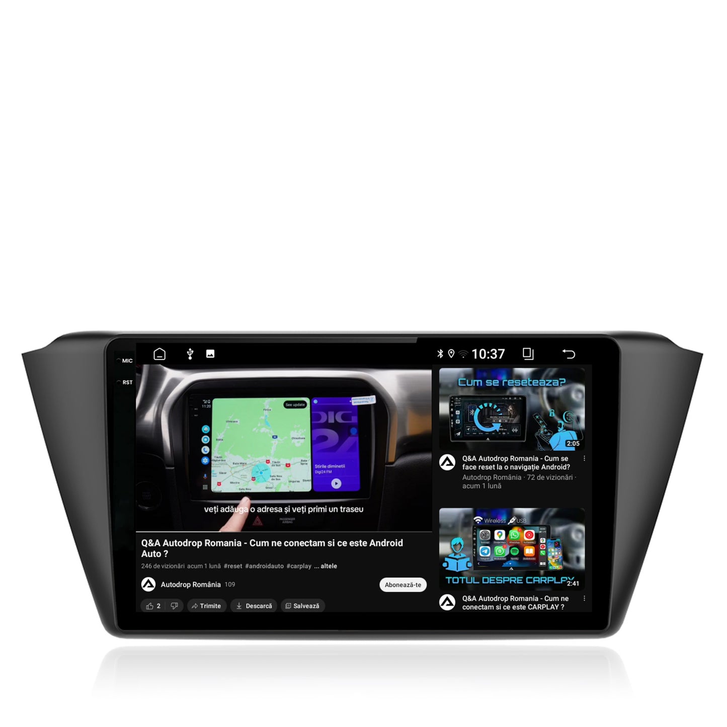 Navigatie 2K Skoda Fabia (2015+), Android, S-Quadcore / 4GB RAM + 64GB ROM, 9.5 Inch - AD-BGS90042K+AD-BGRKIT039