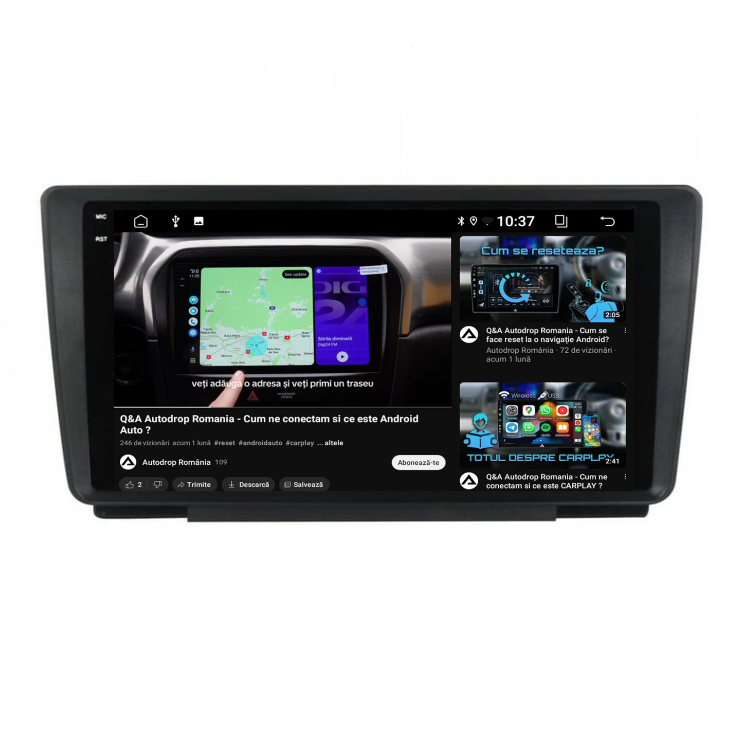 Navigatie 2K Skoda Octavia 2, Android, S-Quadcore / 4GB RAM + 64GB ROM, 9.5 Inch - AD-BGS90042K+AD-BGRKIT038