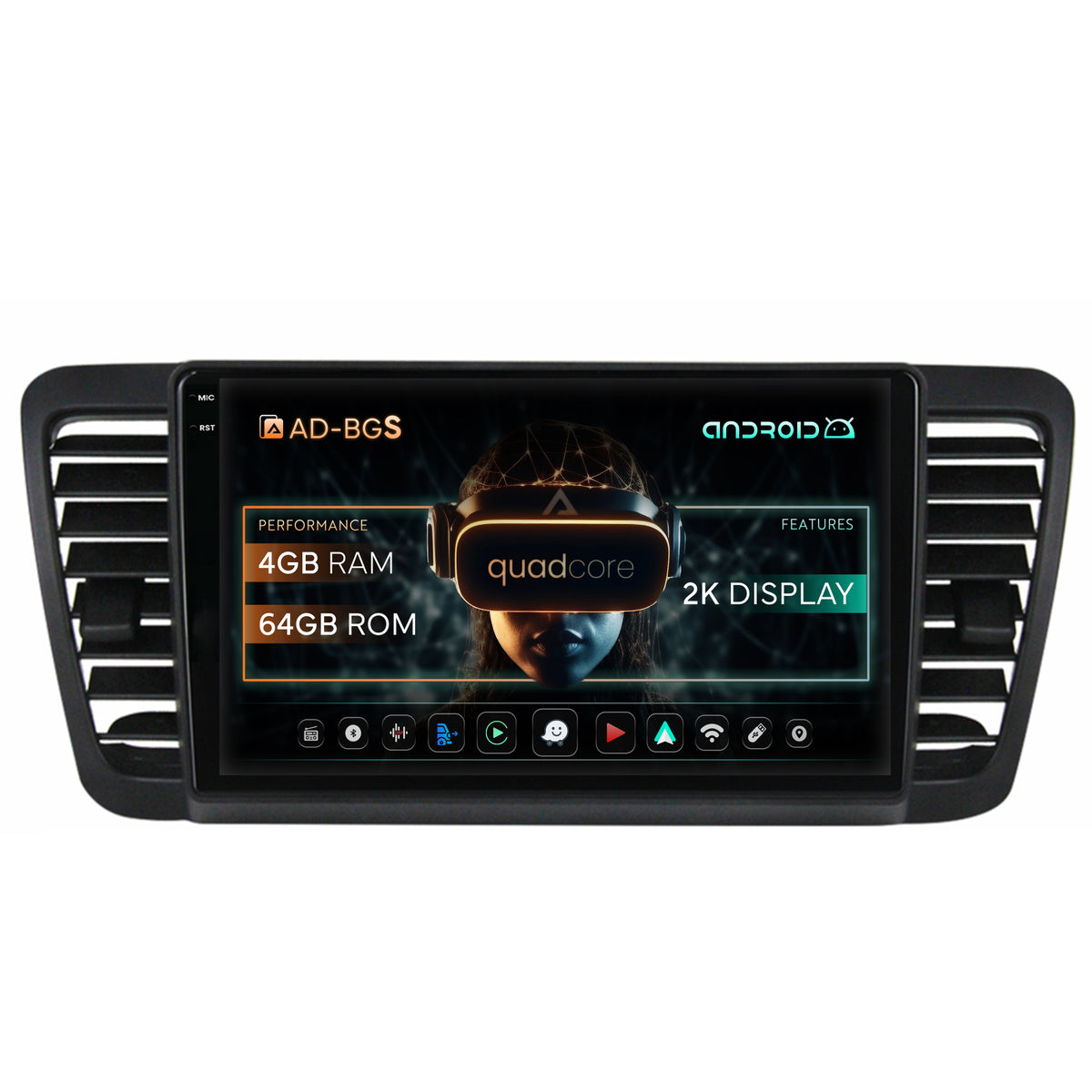 Navigatie 2K Subaru Legacy (2004-2010), Android, S-Quadcore / 4GB RAM + 64GB ROM, 9.5 Inch - AD-BGS90042K+AD-BGRKIT338