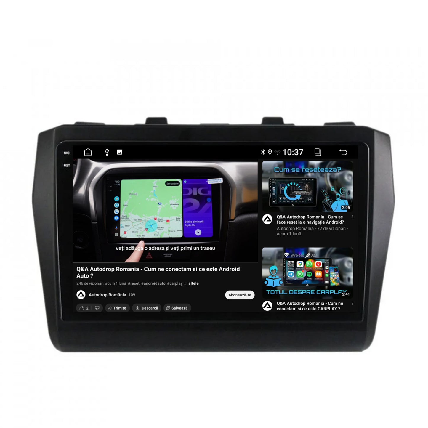 Navigatie 2K Suzuki Swift (2017+), Android, S-Quadcore / 4GB RAM + 64GB ROM, 9.5 Inch - AD-BGS90042K+AD-BGRKIT085