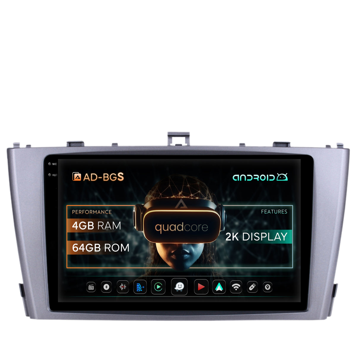 Navigatie 2K Toyota Avensis (2008-2015), Android, S-Quadcore / 4GB RAM + 64GB ROM, 9.5 Inch - AD-BGS90042K+AD-BGRKIT093-S
