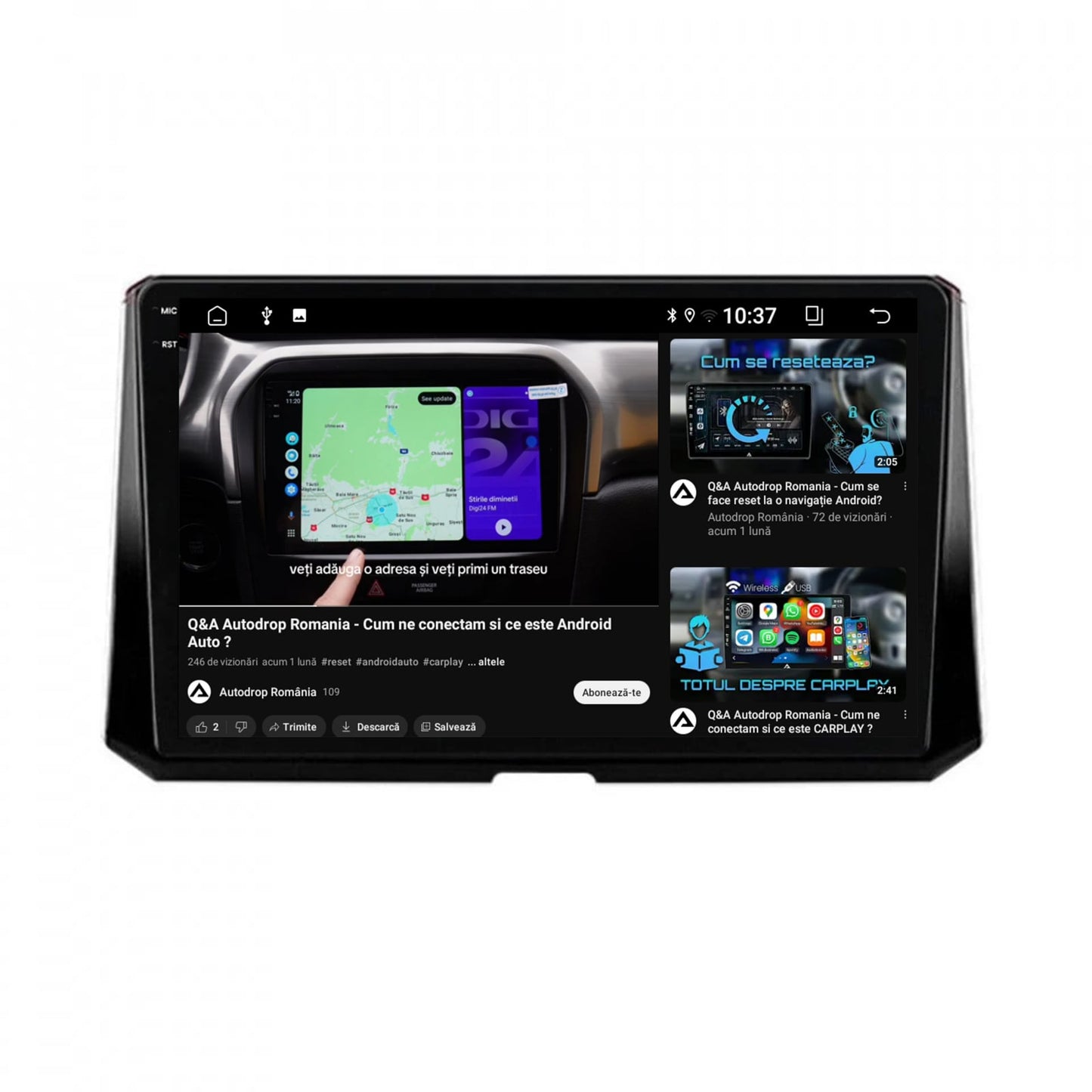 Navigatie 2K Toyota Corolla (2019-2023), Android, S-Quadcore / 4GB RAM + 64GB ROM, 10.36 Inch - AD-BGS100042K+AD-BGRKIT059