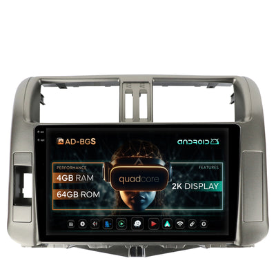 Navigatie 2K Toyota Land Cruiser Prado J150 (2009-2013), Android, S-Quadcore / 4GB RAM + 64GB ROM, 9.5 Inch - AD-BGS90042K+AD-BGRKIT070