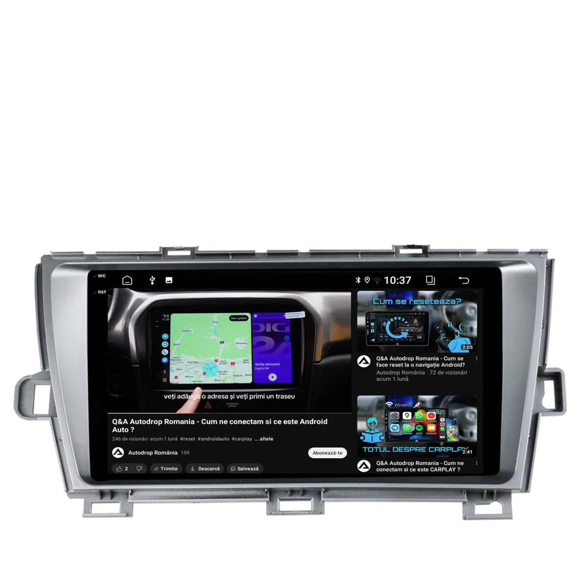Navigatie 2K Toyota Prius (2009-2014), Android, S-Quadcore / 4GB RAM + 64GB ROM, 9.5 Inch - AD-BGS90042K+AD-BGRKIT089-S