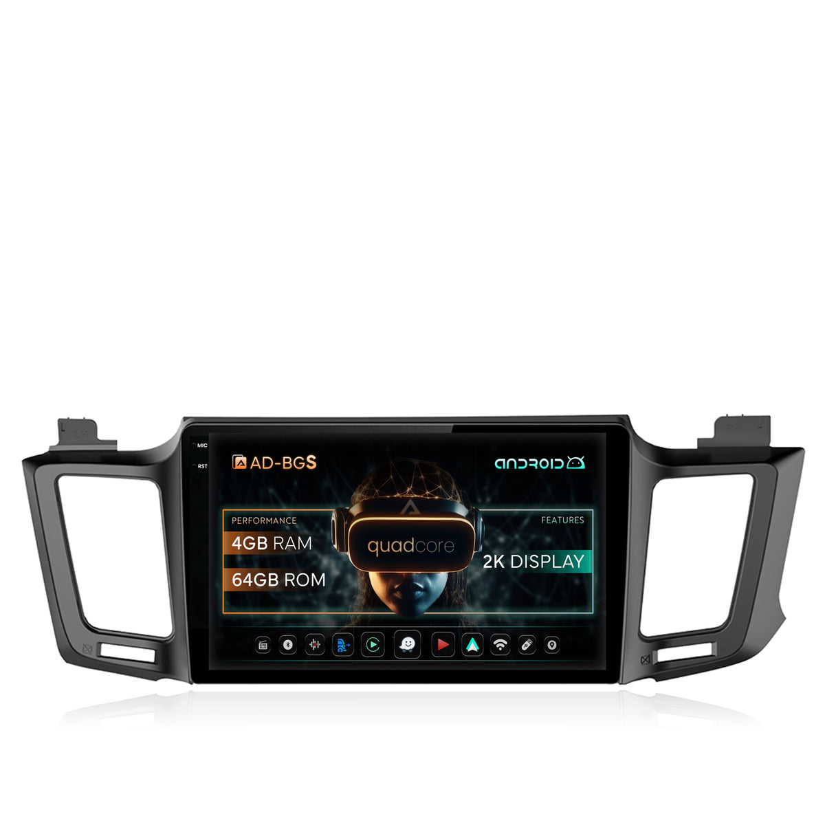 Navigatie 2K Toyota RAV4 (2013-2018), Android, S-Quadcore / 4GB RAM + 64GB ROM, 10.36 Inch - AD-BGS100042K+AD-BGRKIT060