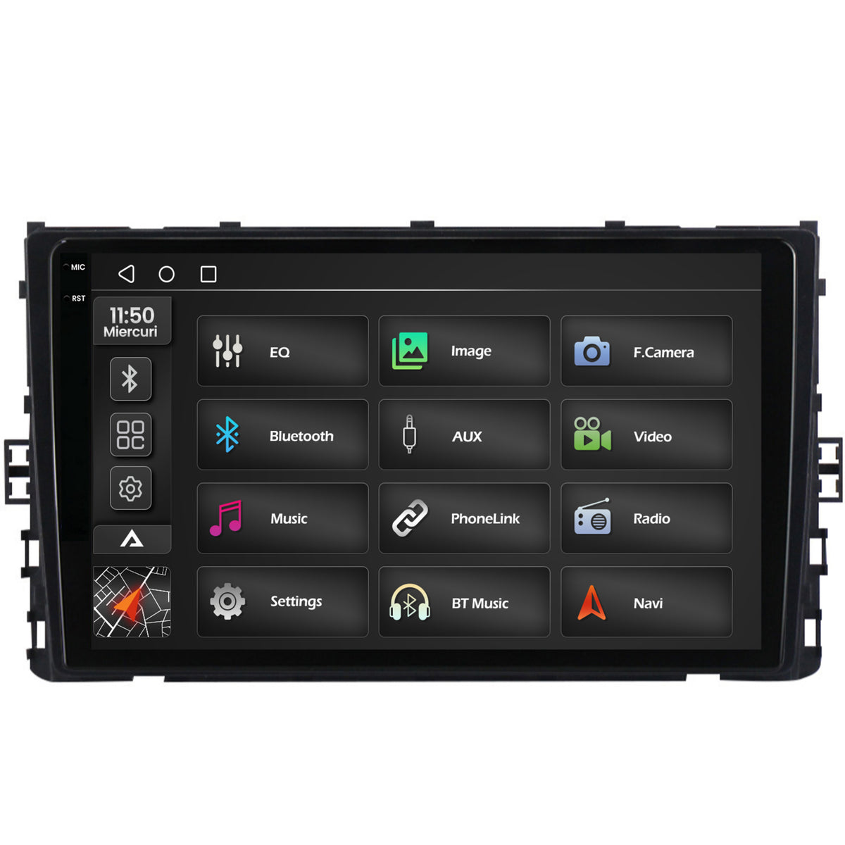 Navigatie 2K Volkswagen T-Roc (2017+), Android, S-Quadcore / 4GB RAM + 64GB ROM, 9.5 Inch - AD-BGS90042K+AD-BGRKIT041-V2