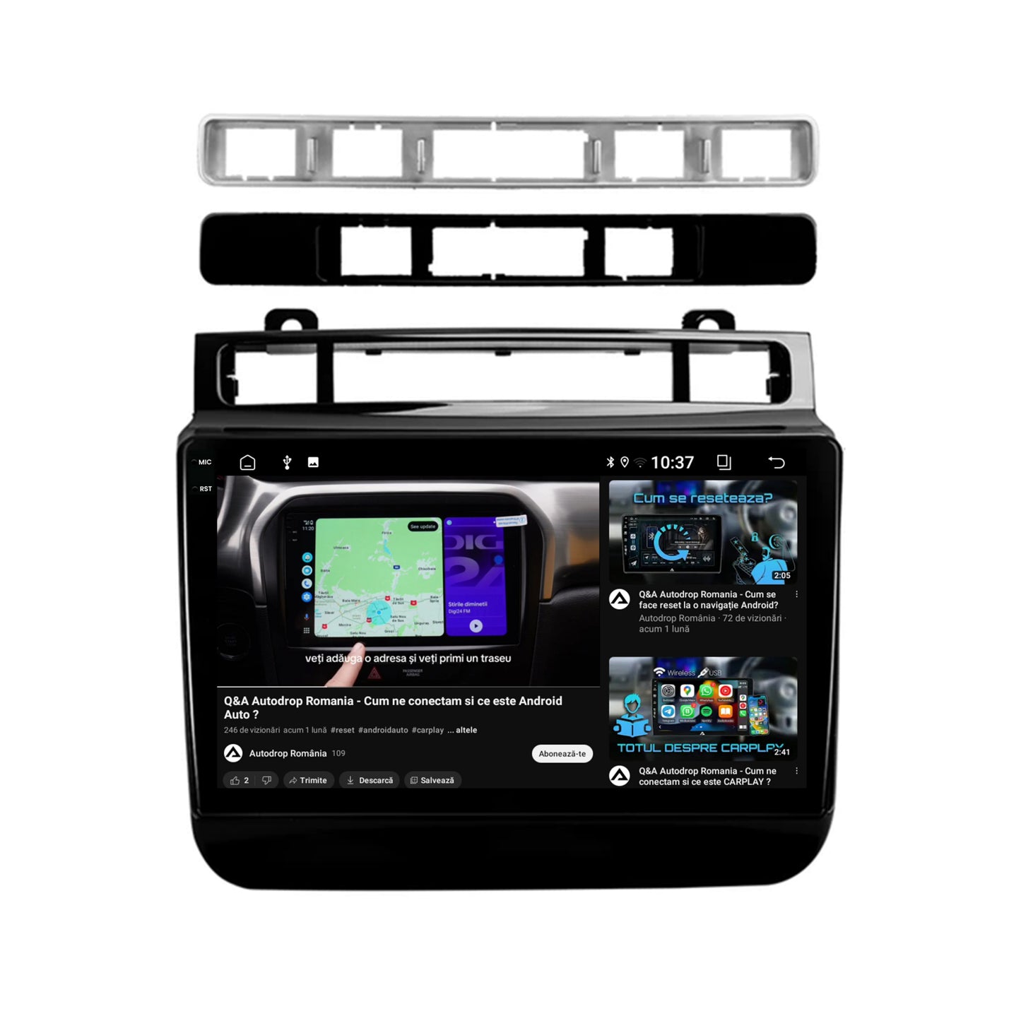 Navigatie 2K Volkswagen Touareg (2010-2018), Android, S-Quadcore / 4GB RAM + 64GB ROM, 9.5 Inch - AD-BGS90042K+AD-BGRKIT051