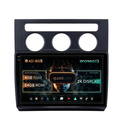 Navigatie 2K Volkswagen Touran (2003-2010), Android, S-Quadcore / 4GB RAM + 64GB ROM, 10.36 Inch - AD-BGS100042K+AD-BGRKIT053
