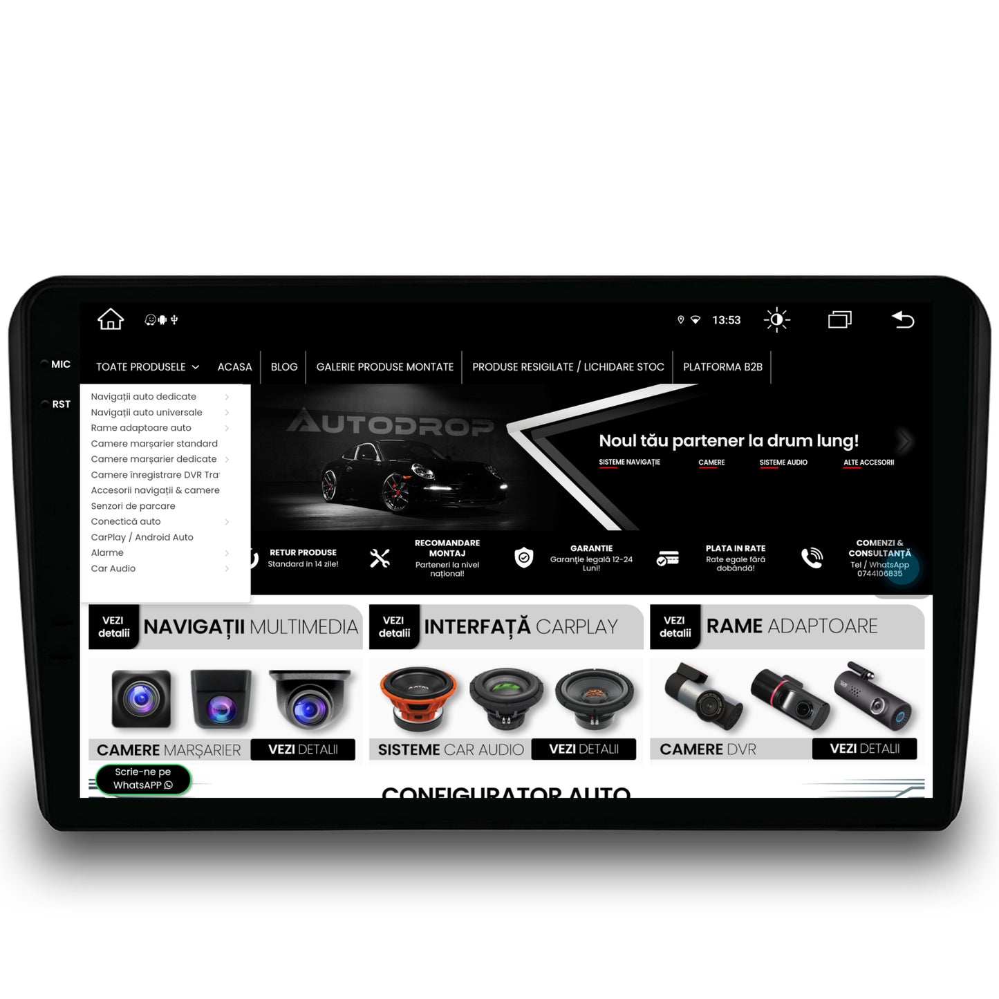 Navigatie Audi A3/ S3/ RS3, Android, X-Octacore / 8GB RAM + 256GB ROM, 9.5 Inch - AD-BGX9008+AD-BGRKIT424