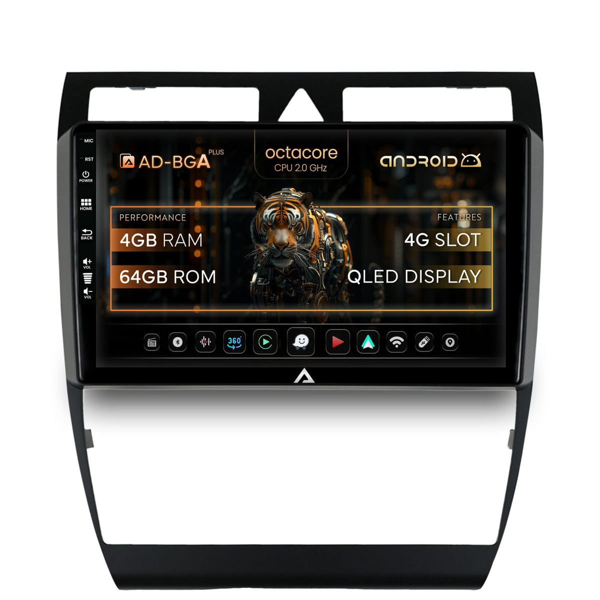 Navigatie Audi A6 (1999-2004), Android, A-Octacore / 4GB RAM + 64GB ROM, 9 Inch - AD-BGA9004+AD-BGRKIT429