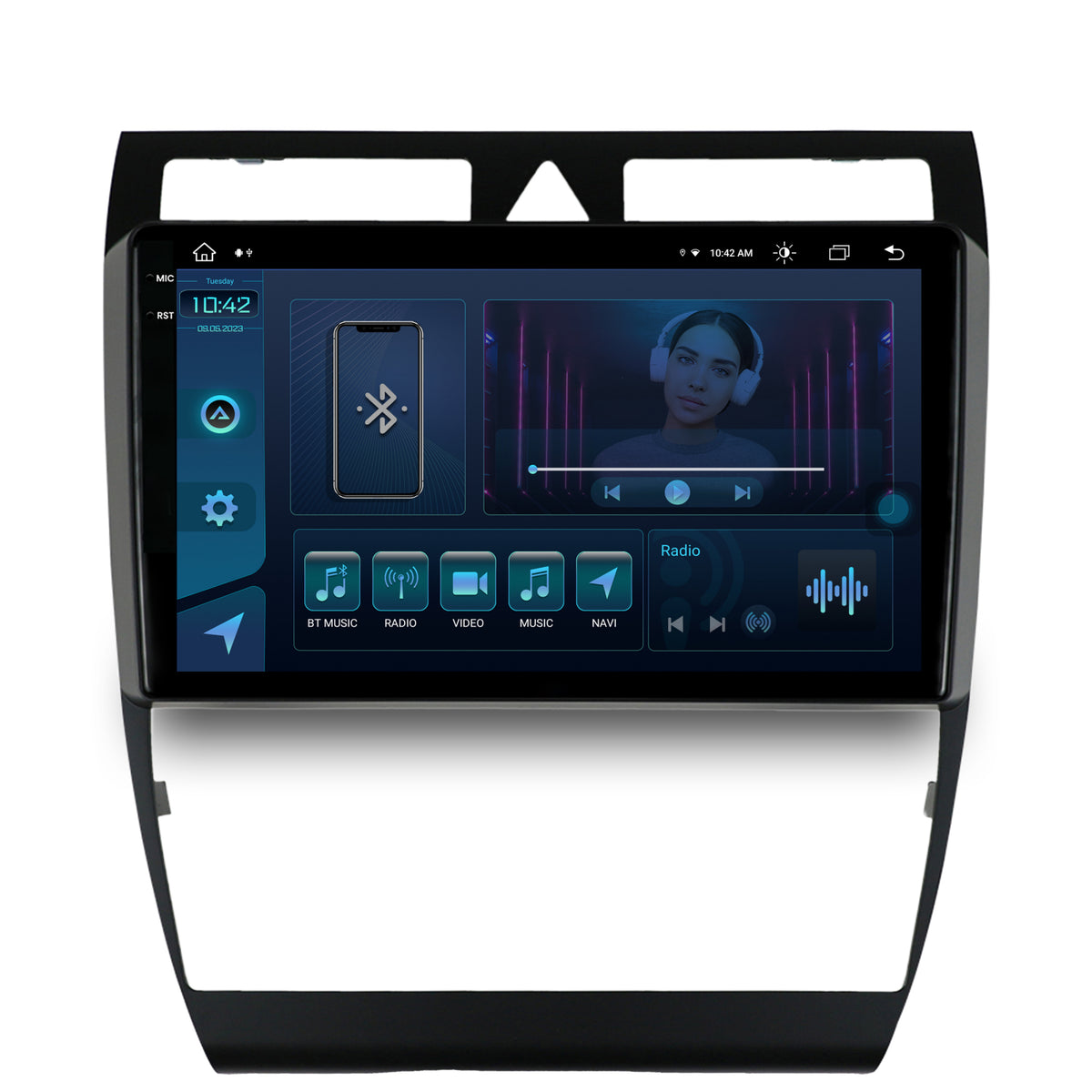 Navigatie Audi A6 (1999-2004), Android, X-octacore / 8GB RAM + 256GB ROM, 9.5 Inch - AD-BGX9008+AD-BGRKIT429