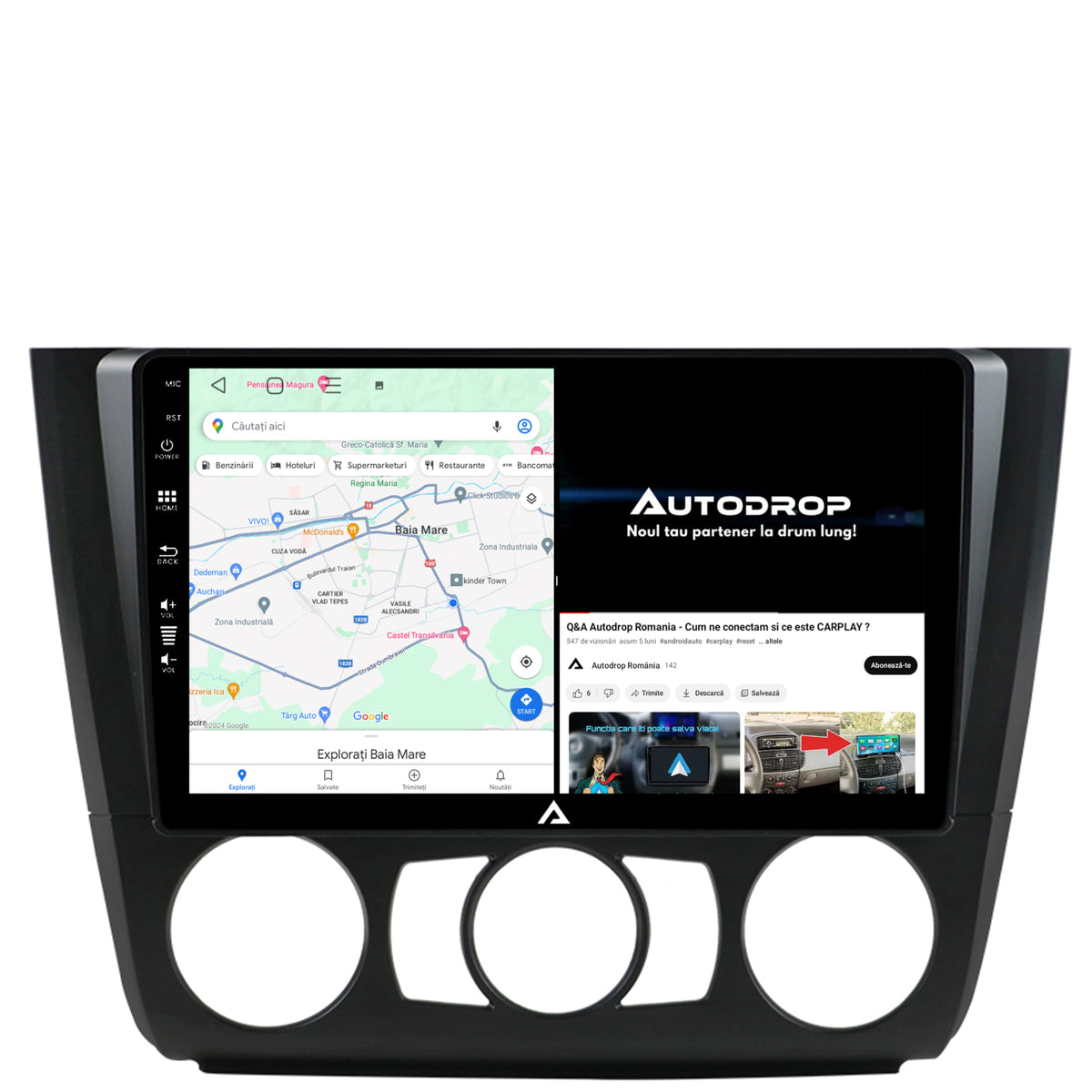 Navigatie BMW Seria 1 E87 (2007-2011), Clima Manuala, Android, E-Octacore / 2GB RAM + 32GB ROM, 9 Inch - AD-BGE9002+AD-BGRKIT398