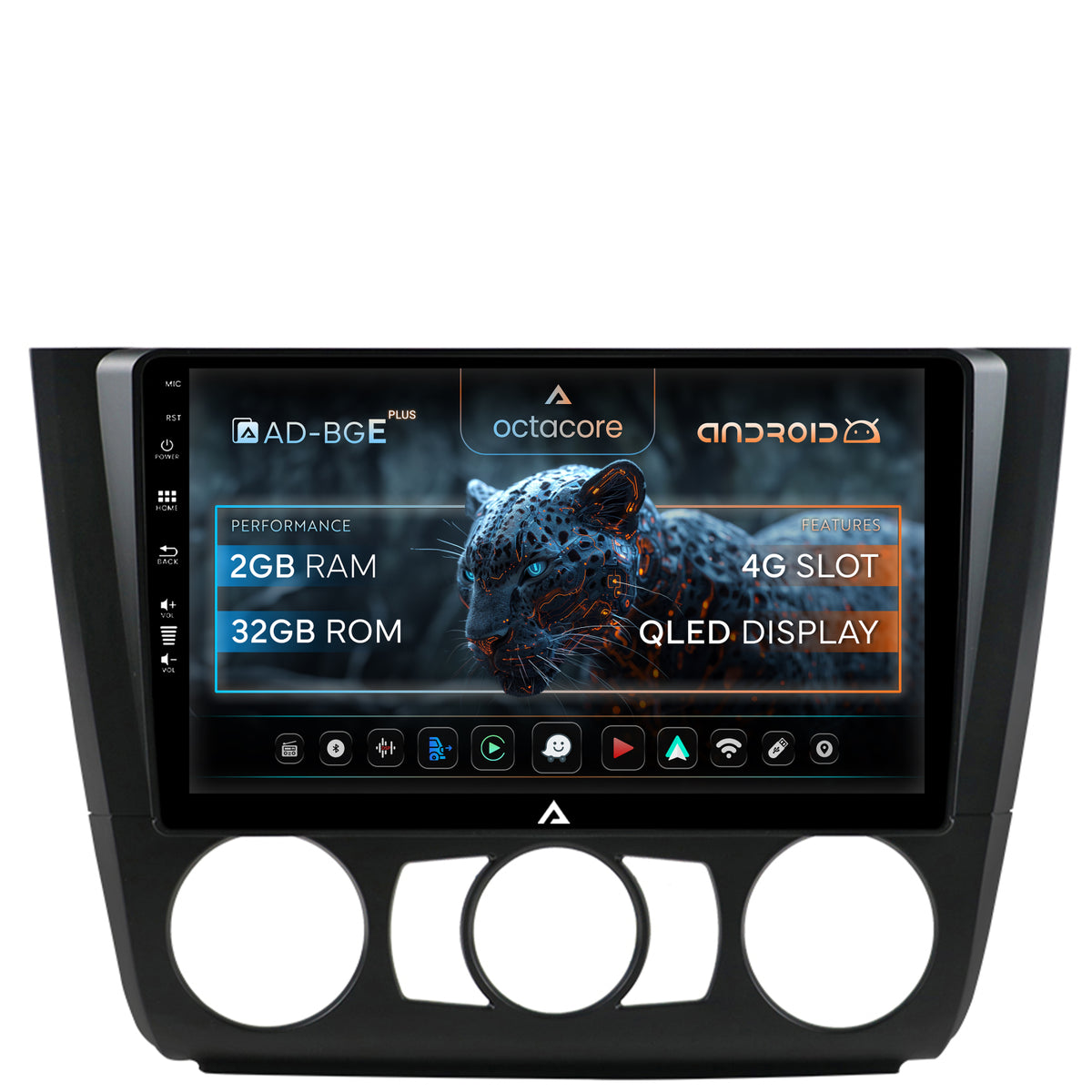Navigatie BMW Seria 1 E87 (2007-2011), Clima Manuala, Android, E-Octacore / 2GB RAM + 32GB ROM, 9 Inch - AD-BGE9002+AD-BGRKIT398