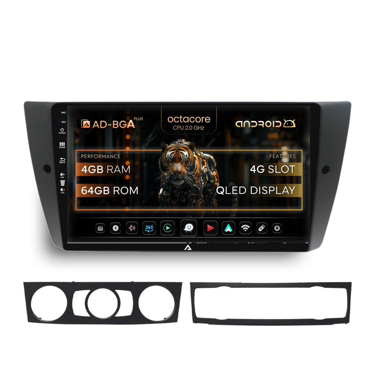 Navigatie BMW Seria 3 E90, E91, E92, Android, A-Octacore / 4GB RAM + 64GB ROM, 9 Inch - AD-BGA9004+AD-BGRKIT391