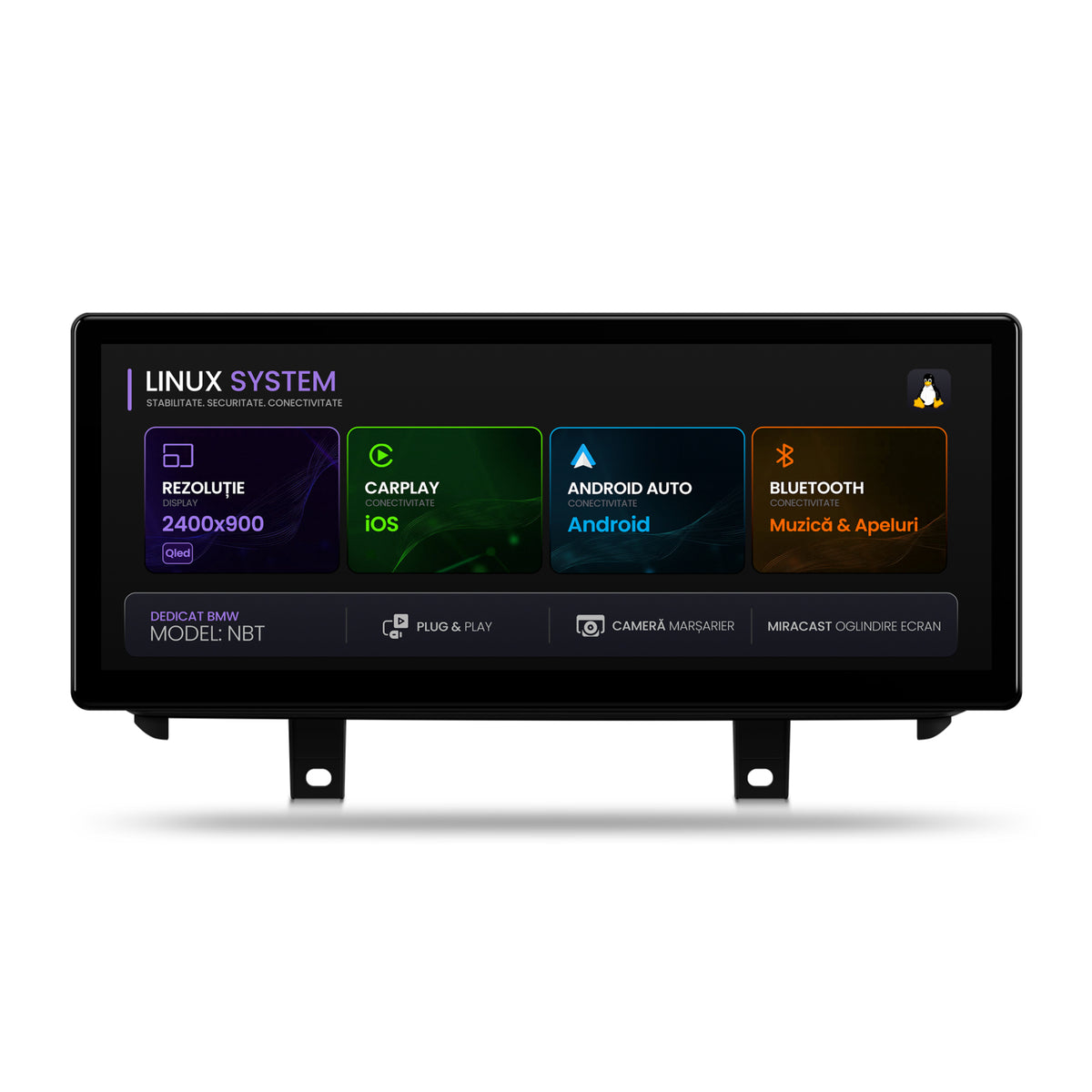 Navigatie BMW X6 F16 (2014-2017), Linux OS & OEM, Varianta NBT, CarPlay & Android Auto Wireless, MirrorLink, Camera AHD, 12.3 Inch - AD-BGBMLNX12NB+AD-BGRKITBM010