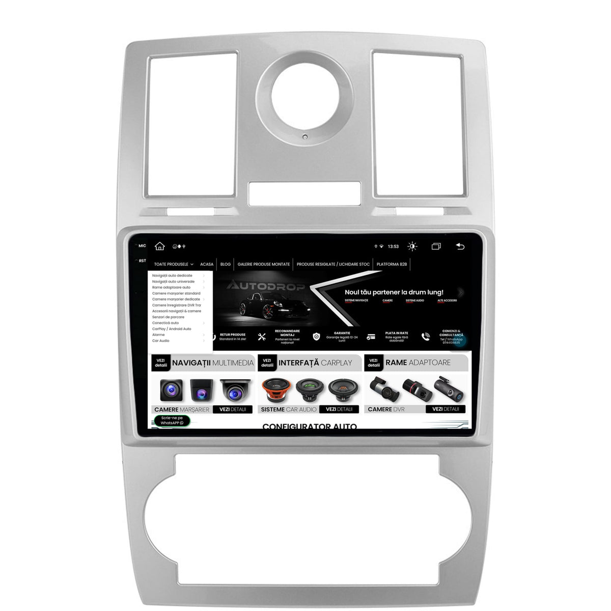 Navigatie Chrysler 300C (2004-2011), Android, X-Octacore / 8GB RAM + 256GB ROM, 9.5 Inch - AD-BGX9008+AD-BGRKIT421