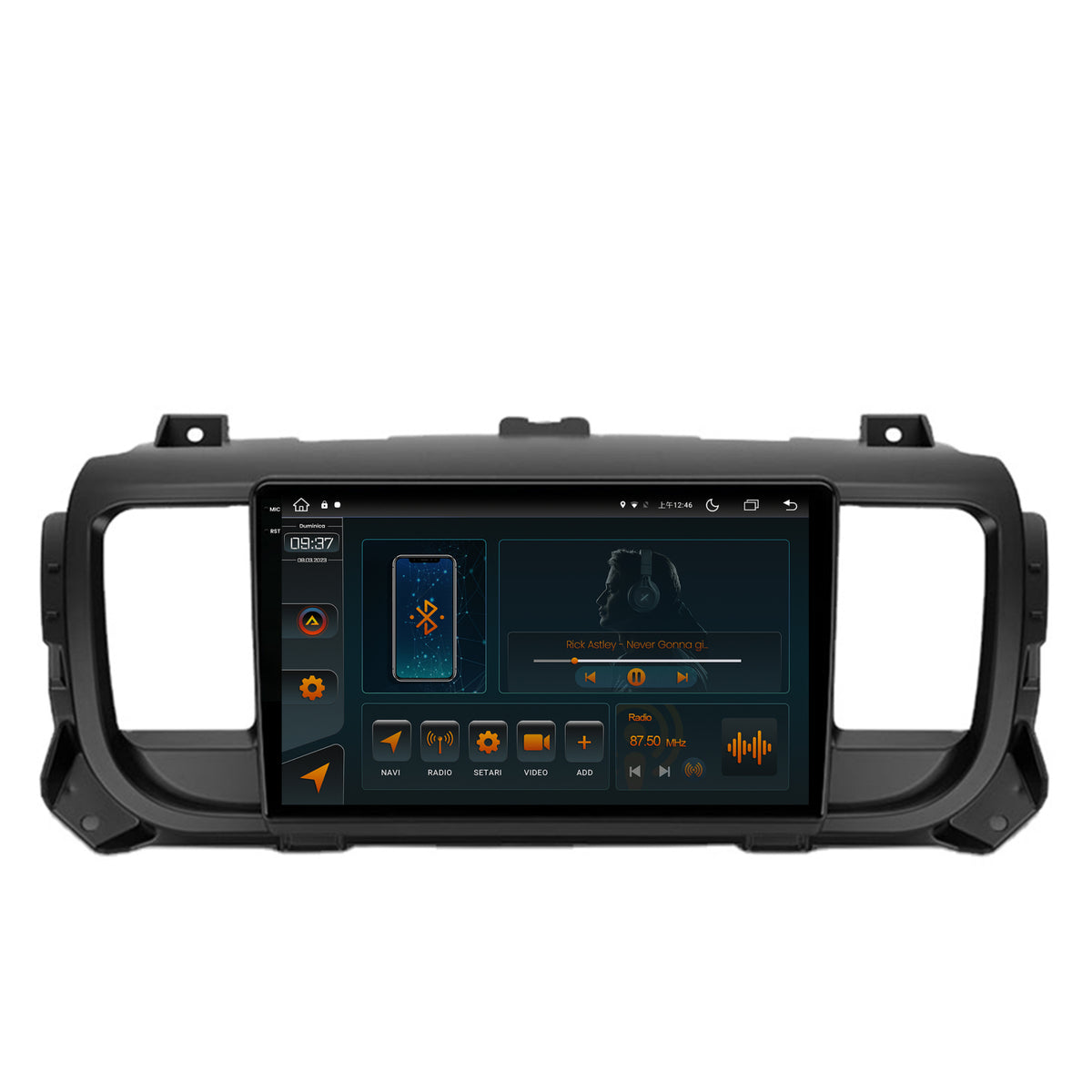 Navigatie Citroen Jumpy / Peugeot Expert (2017-2021), Android, V-Octacore / 4GB RAM + 64GB ROM, 9.5 Inch - AD-BGV9004+AD-BGRKIT348