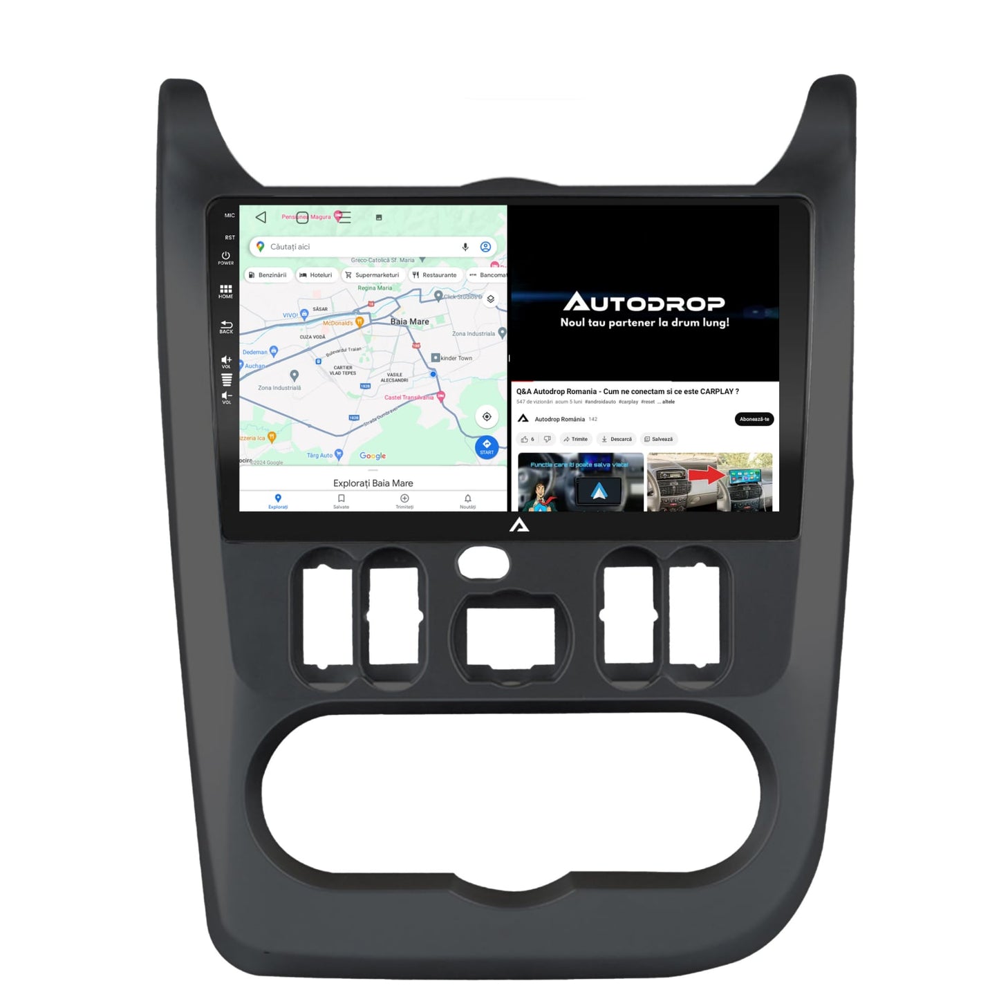 Navigatie Dacia Logan / Duster / Sandero (2009-2013), Android, A-Octacore / 4GB RAM + 64GB ROM, 9 Inch - AD-BGA9004+AD-BGRKIT367B