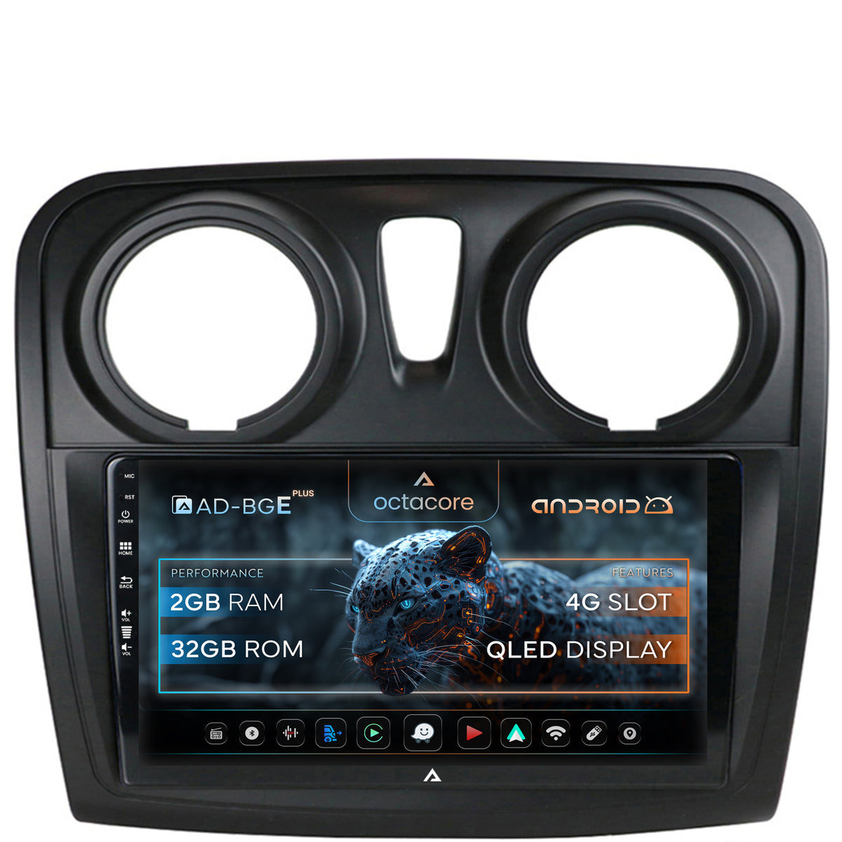 Navigatie Dacia Logan / Sandero, Android, E-Octacore / 2GB RAM + 32GB ROM, 9 Inch - AD-BGE9002+AD-BGRKIT376