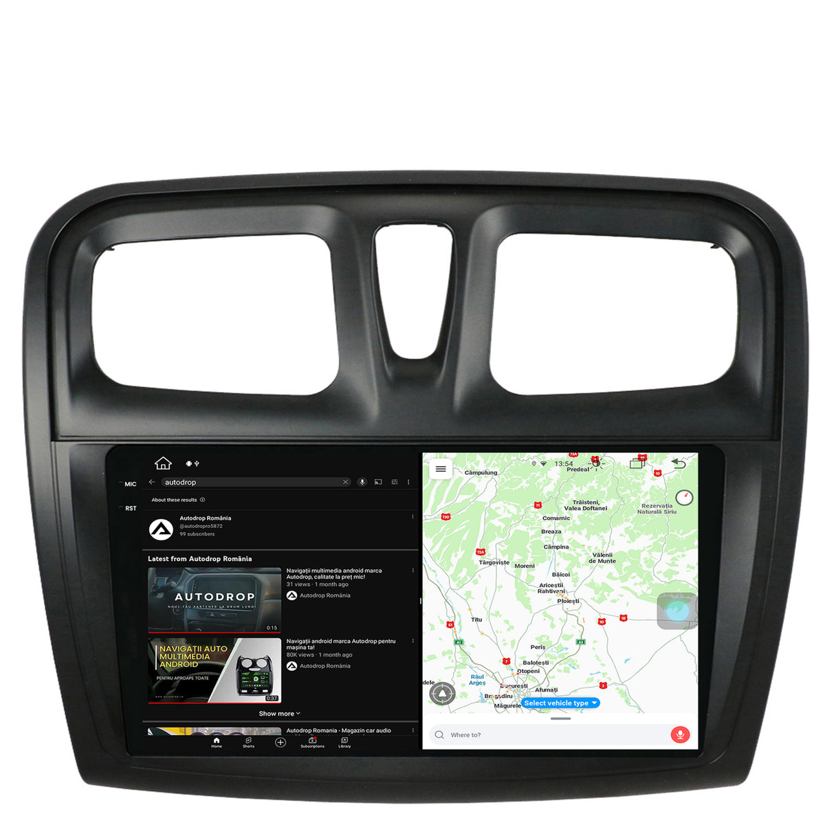 Navigatie Dacia Logan / Sandero, Android, V-Octacore / 4GB RAM + 64GB ROM, 9.5 Inch - AD-BGV9004+AD-BGRKIT375