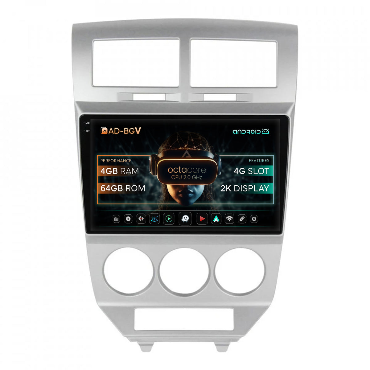 Navigatie Dodge Caliber (2006-2010), Android, V-Octacore / 4GB RAM + 64GB ROM, 9.5 Inch - AD-BGV9004+AD-BGRKIT293