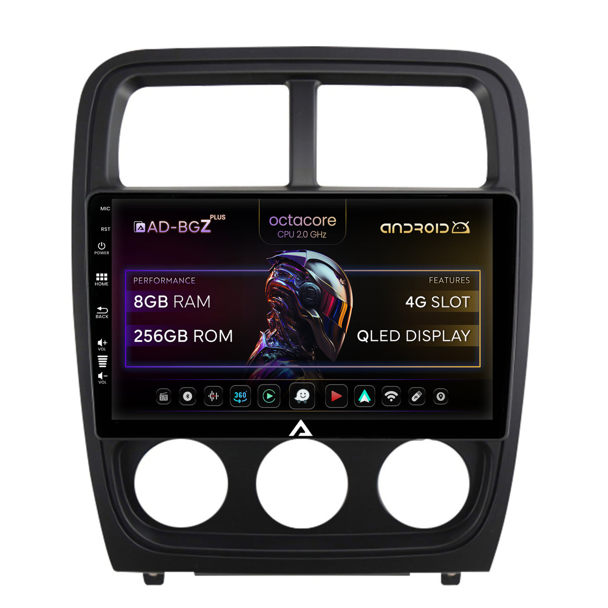 Navigatie Dodge Caliber (2010-2012), Android, Z-Octacore / 8GB RAM + 256GB ROM, 9 Inch - AD-BGZ9008+AD-BGRKIT295V2