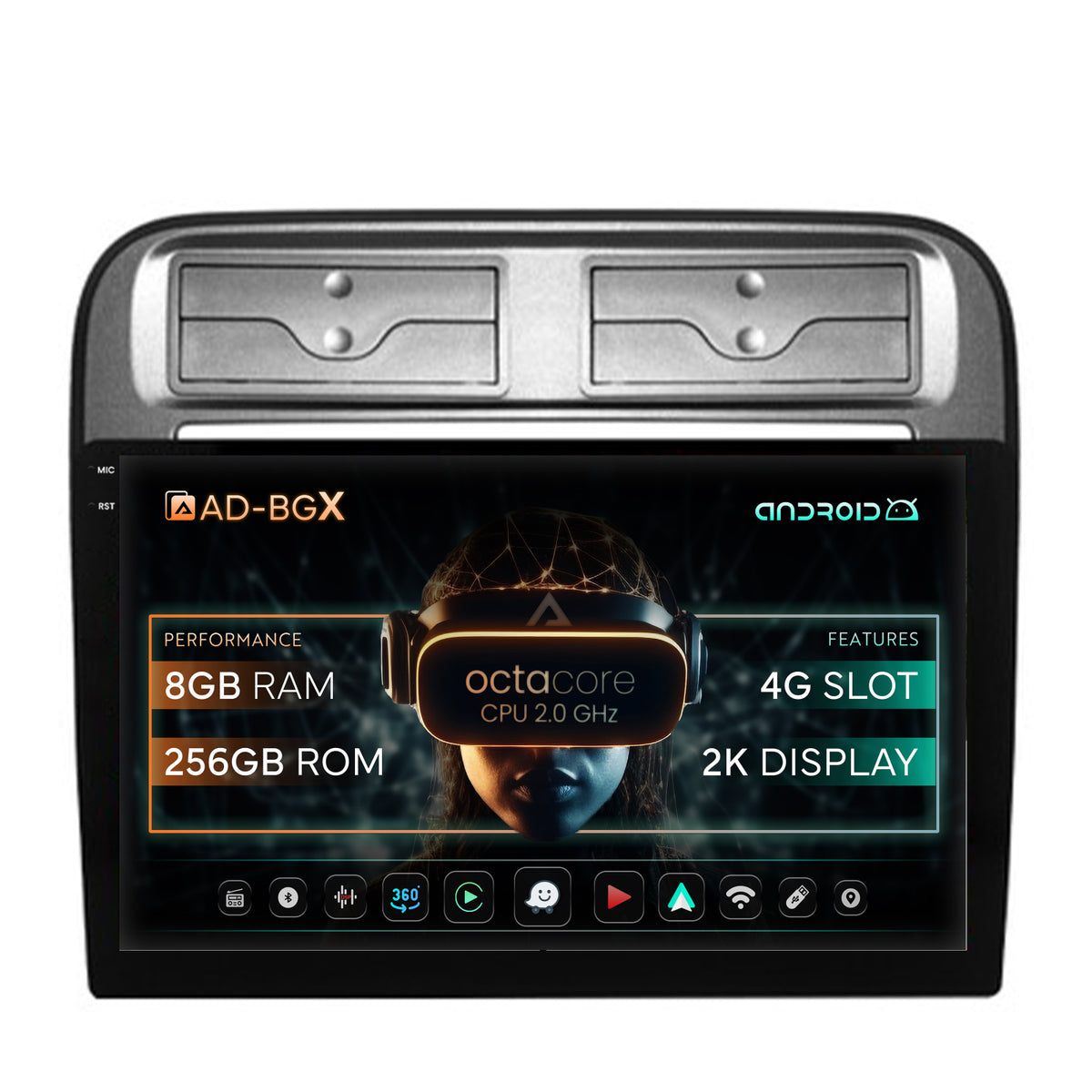 Navigatie Fiat Punto / Linea (2007-2014), Android, X-Octacore / 8GB RAM + 256GB ROM, 9.5 Inch - AD-BGX9008+AD-BGRKIT157