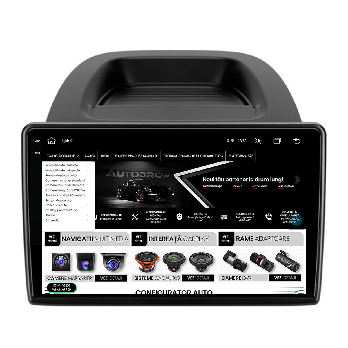 Navigatie Ford EcoSport (2017- Prezent) Android, X-Octacore / 8GB RAM + 256GB ROM, 10.36 Inch - AD-BGX10008+BGRKIT119