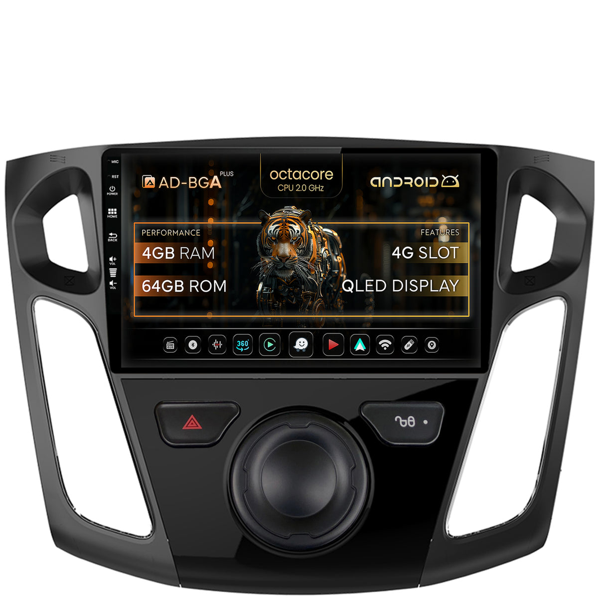 Navigatie Ford Focus 3 (2011-2019), Android, A-Octacore / 4GB RAM + 64GB ROM, 9 Inch - AD-BGA9004+AD-BGRKIT115