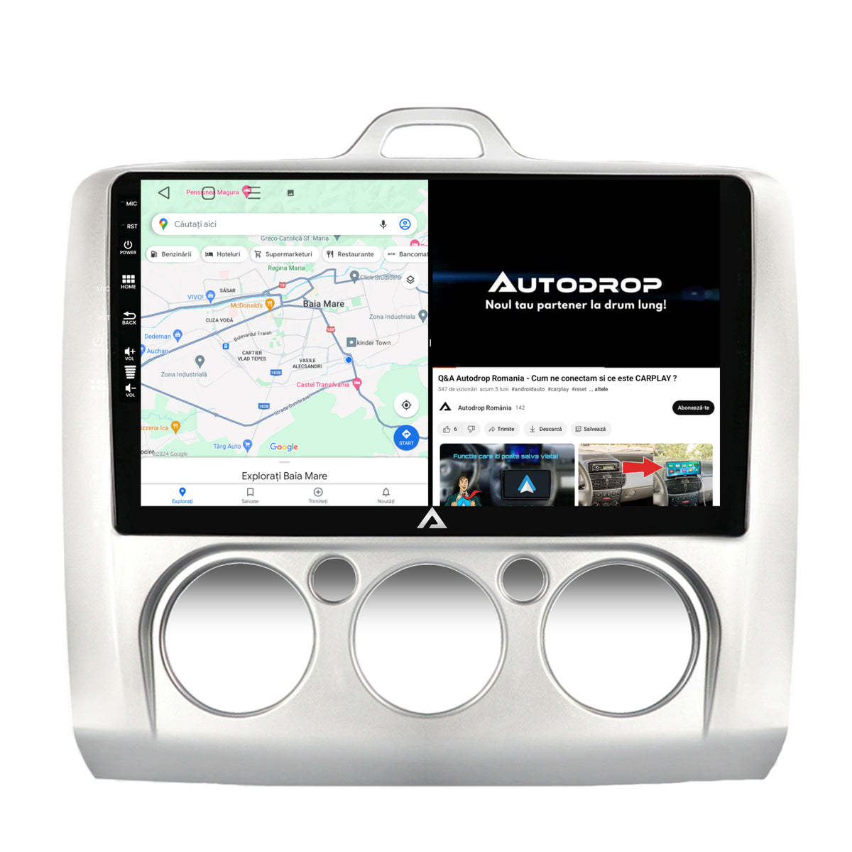 Navigatie Ford Focus MK2 (2004-2011), Clima Manuala, Android, P-Octacore / 2GB RAM + 32 ROM, 9 Inch - AD-BGP9002+AD-BGRKIT112