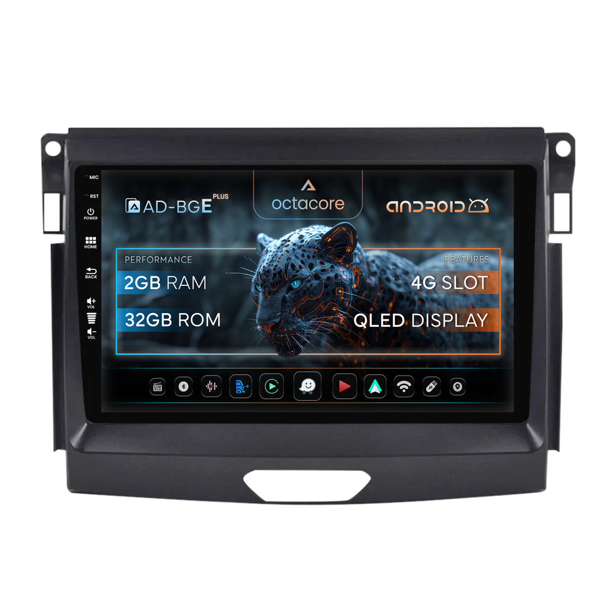 Navigatie Ford Ranger (2015-2020), Android, E-Octacore / 2GB RAM + 32GB ROM, 9 Inch - AD-BGE9002+AD-BGRKIT120
