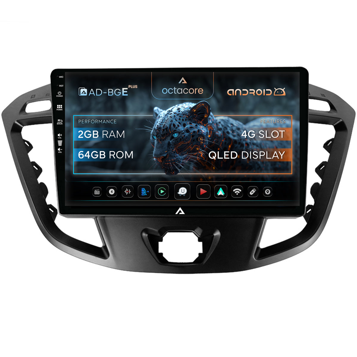 Navigatie Ford Transit / Tourneo (2012-2020), Android,E-Octacore / 2GB RAM + 32GB ROM, 9 Inch - AD-BGE9002+AD-BGRKIT123