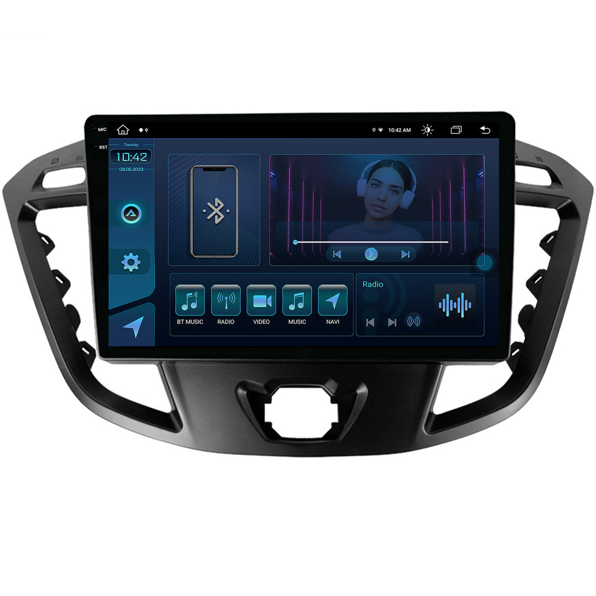 Navigatie Ford Transit / Tourneo (2012-2020), Android, X-Octacore / 8GB RAM + 256GB ROM, 9.5 Inch - AD-BGX9008+AD-BGRKIT123