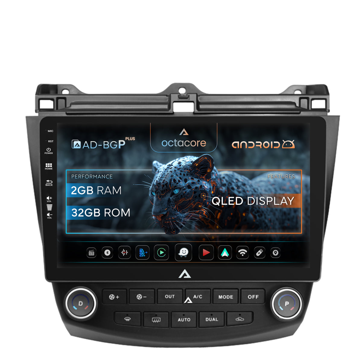 Navigatie Honda Accord 7 (2005-2008), Android, P-Octacore / 2GB RAM + 32GB ROM, 10.1 Inch - AD-BGP10002+AD-BGRKIT012