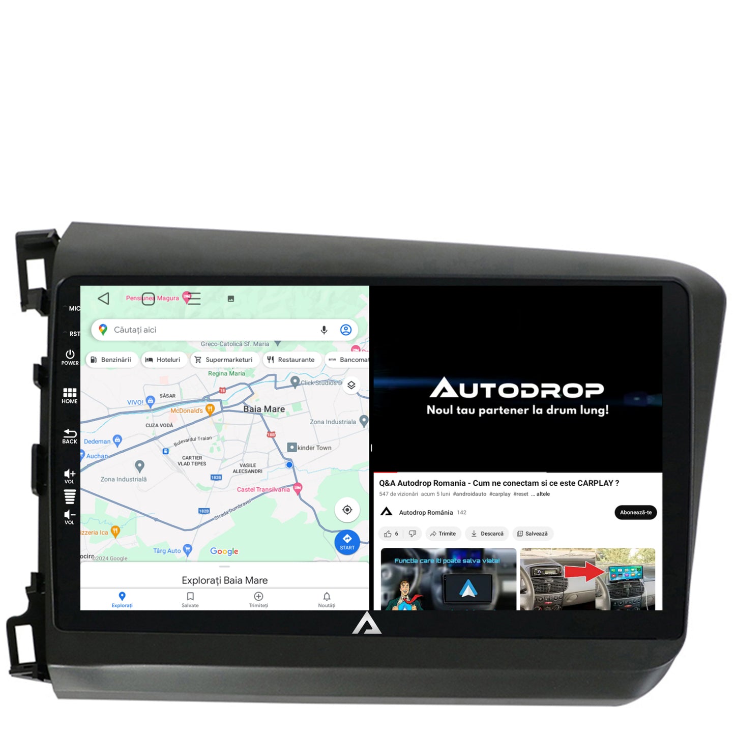 Navigatie Honda Civic (2012-2015), Android, P-Octacore / 2GB RAM + 32GB ROM, 9 Inch - AD-BGP9002+AD-BGRKIT007