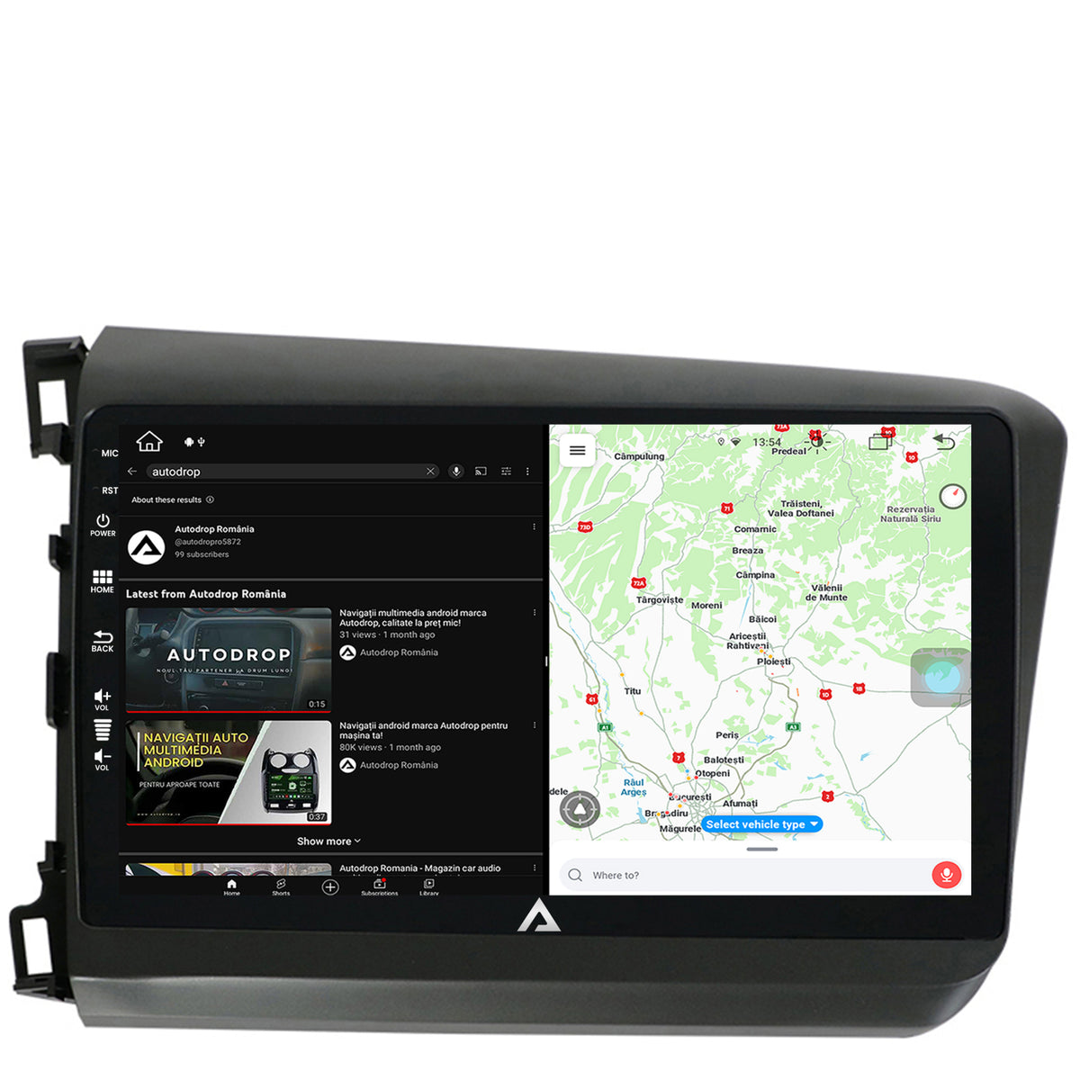 Navigatie Honda Civic (2012-2015), Android, Z-Octacore / 8GB RAM + 256GB ROM, 9 Inch - AD-BGZ9008+AD-BGRKIT007