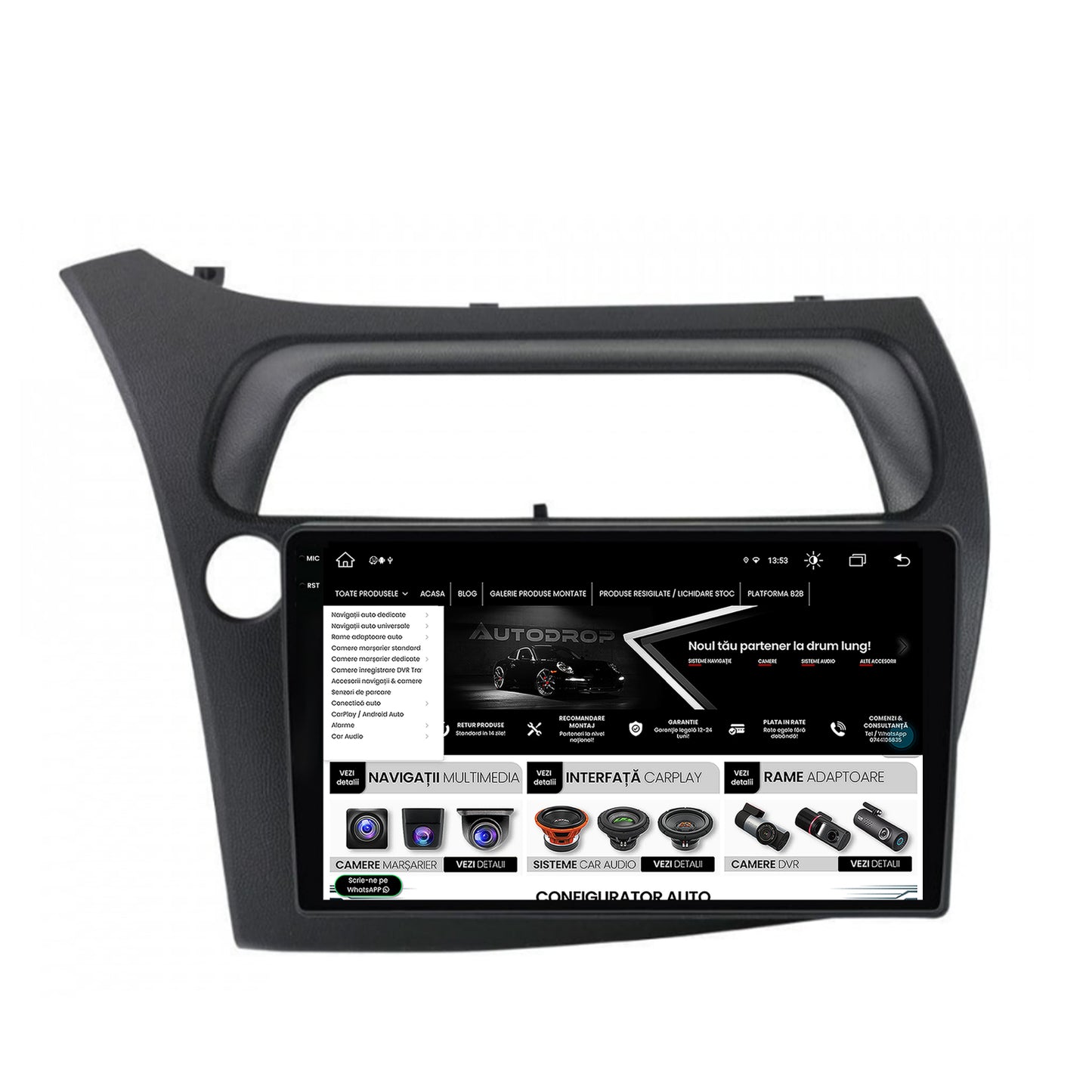 Navigatie Honda Civic Hatchback (2006-2011), Android, V-Octacore / 4GB RAM + 64GB ROM, 9.5 Inch - AD-BGV9004+AD-BGRKIT020