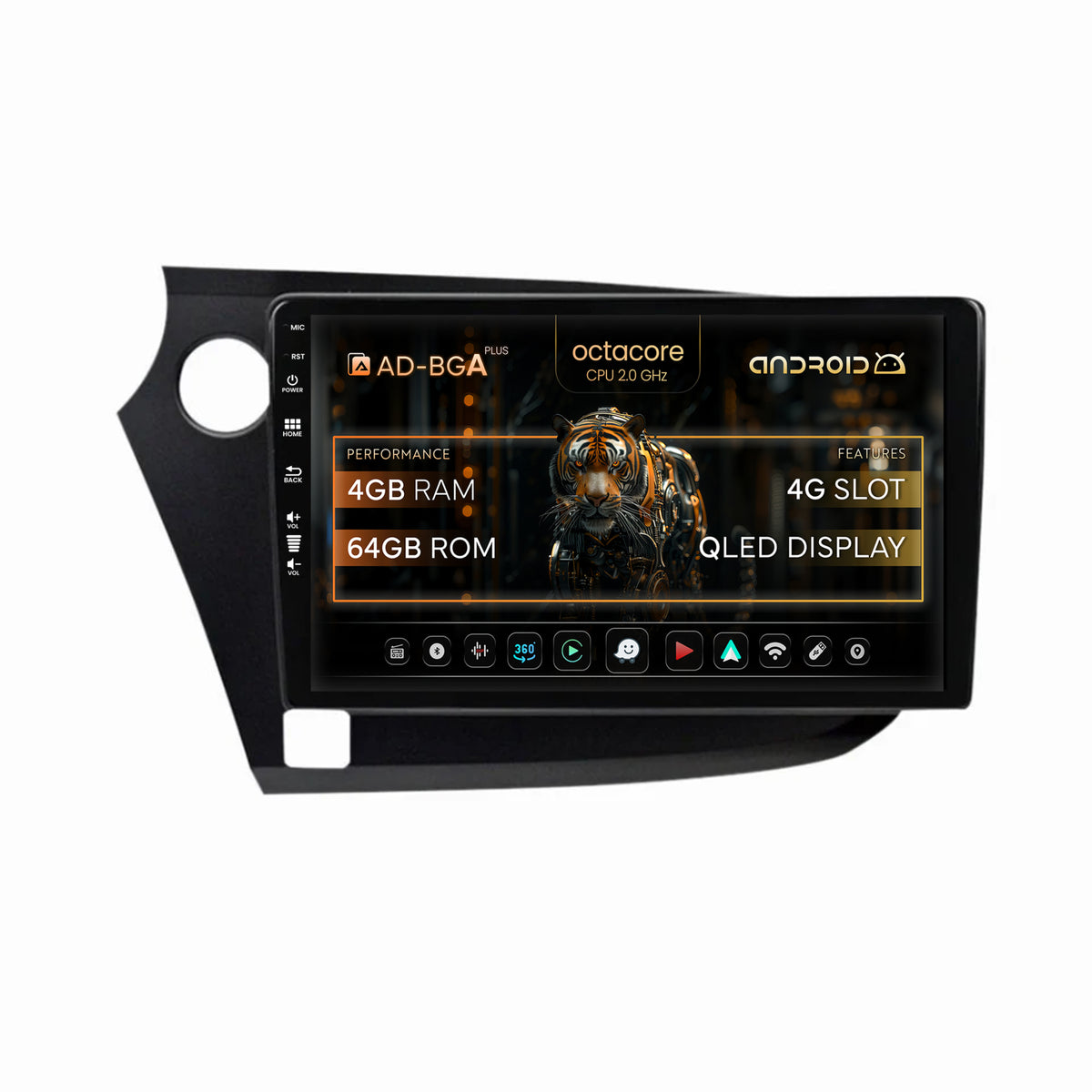 Navigatie Honda Insight (2009-2014), Android, A-Octacore / 4GB RAM + 64GB ROM, 9 Inch - AD-BGA9004+AD-BGRKIT009