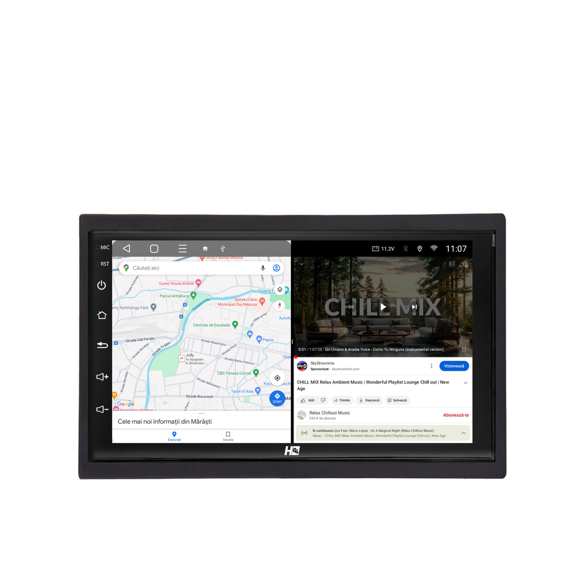Navigatie HUB64 2DIN Universal, 4GB RAM, Android, Quadcore, DSP, GPS, Wi-FI, Carplay, Android Auto, USB, Bluetooth, Waze, Touchscreen, 7 inch