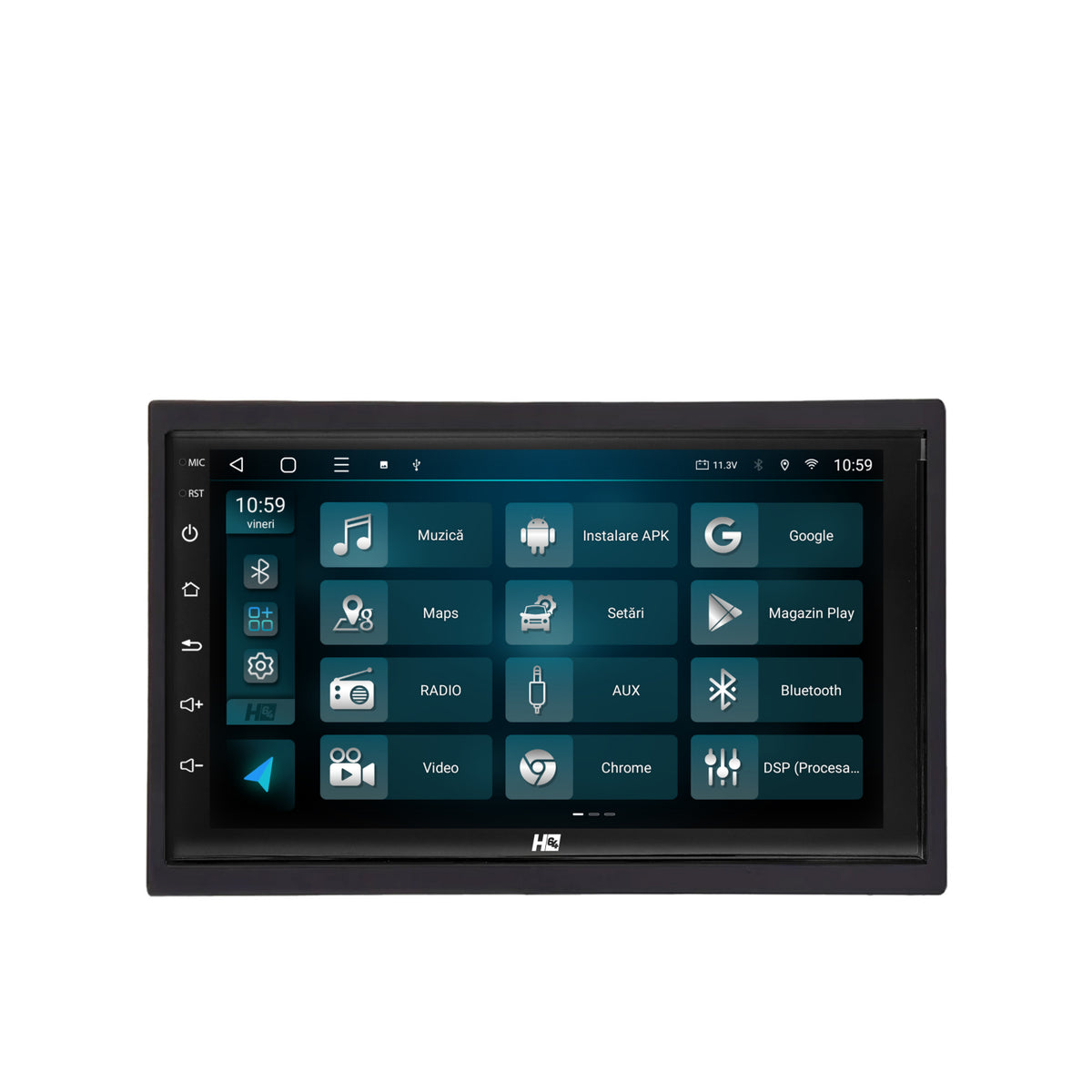 Navigatie HUB64 2DIN Universal, 4GB RAM, Android, Quadcore, DSP, GPS, Wi-FI, Carplay, Android Auto, USB, Bluetooth, Waze, Touchscreen, 7 inch