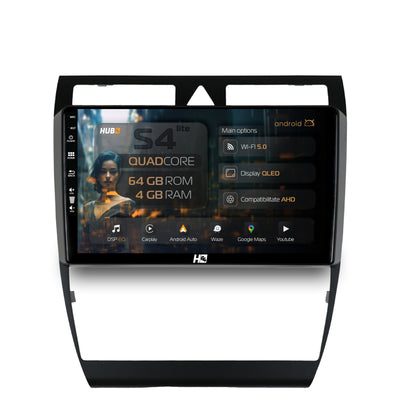Navigatie HUB64 Audi A6 (1999-2004), 4GB RAM, Android, Quadcore, DSP, GPS, Wi-FI, Carplay, Android Auto, USB, Bluetooth, Waze, Touchscreen, 9 inch