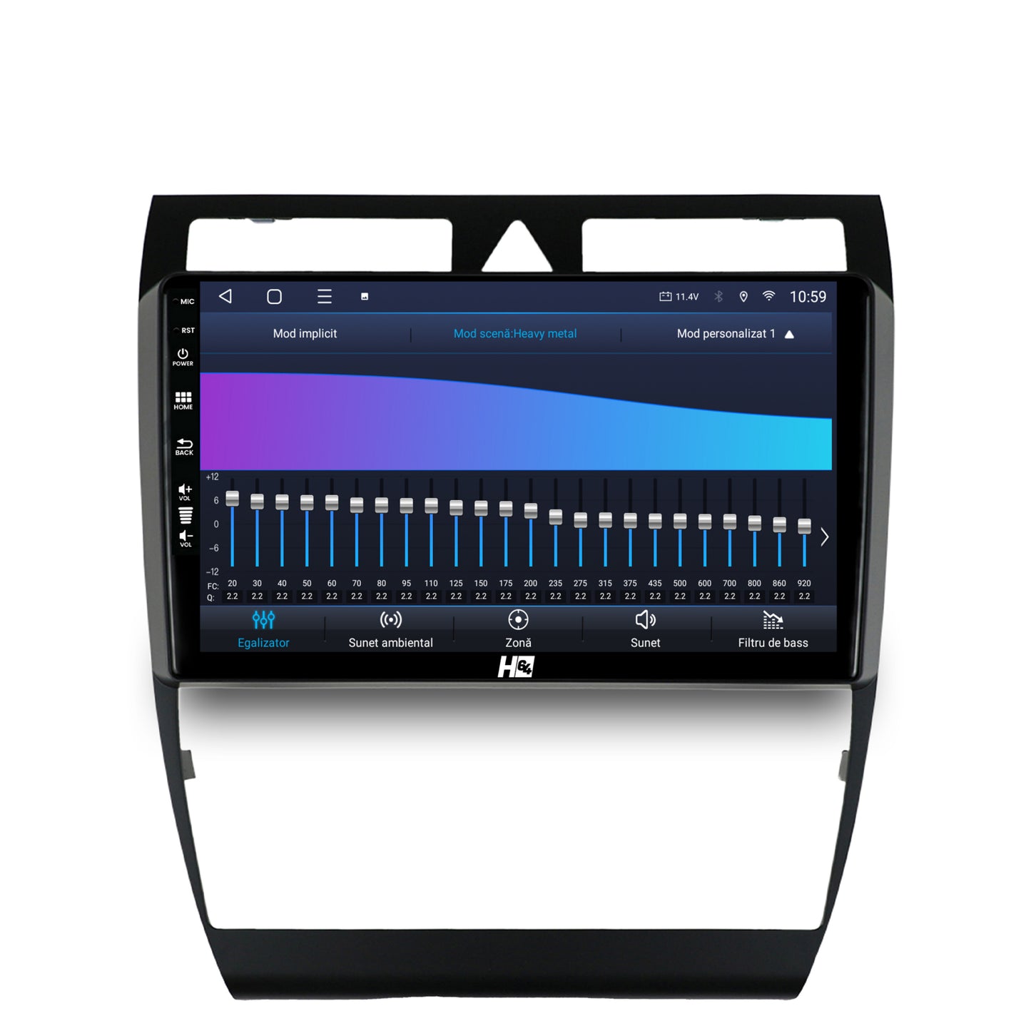 Navigatie HUB64 Audi A6 (1999-2004), 8GB RAM, Android, Octacore, Slot Sim 4G, DSP, GPS, Wi-FI, Carplay, Android Auto, USB, Bluetooth, Waze, Touchscreen, 9 Inch