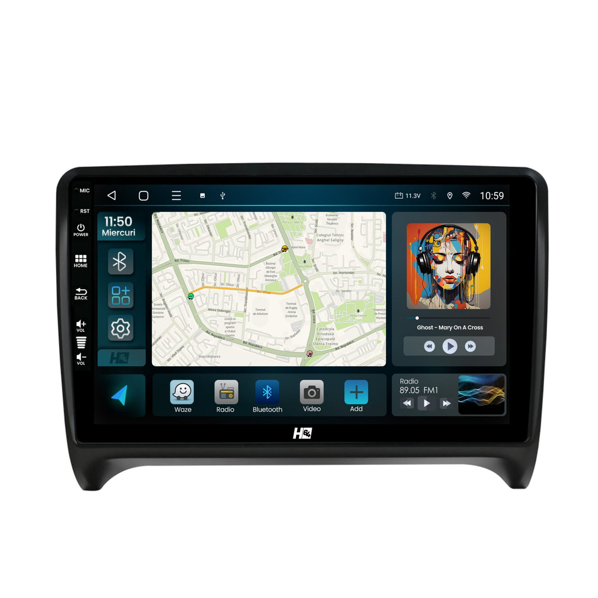 Navigatie HUB64 Audi TT, 2GB RAM, Android, GPS, Wi-FI, Carplay, Android Auto, USB, Bluetooth, Radio, Waze, Touchscreen, 9 inch
