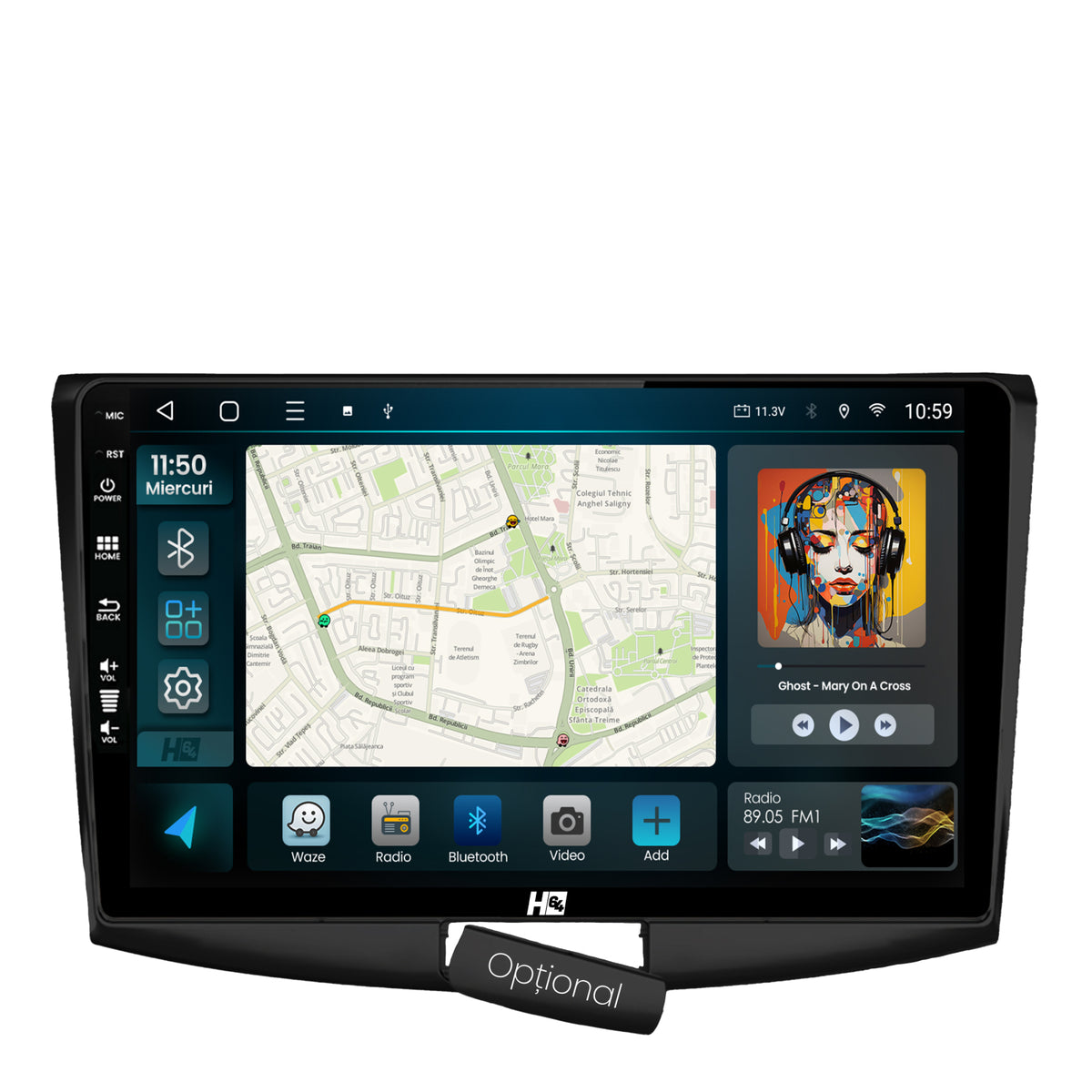 Navigatie HUB64 (BLACK) Volkswagen Passat B6 / B7 / CC, 8GB RAM, Android, Octacore, Slot Sim 4G, DSP, GPS, Wi-FI, Carplay, Android Auto, USB, Bluetooth, Waze, Touchscreen, 10.1 Inch
