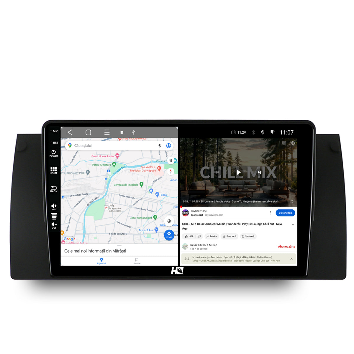 Navigatie HUB64 BMW E39/E53/E38, 4GB RAM, Android, Quadcore, DSP, GPS, Wi-FI, Carplay, Android Auto, USB, Bluetooth, Waze, Touchscreen, 9 inch
