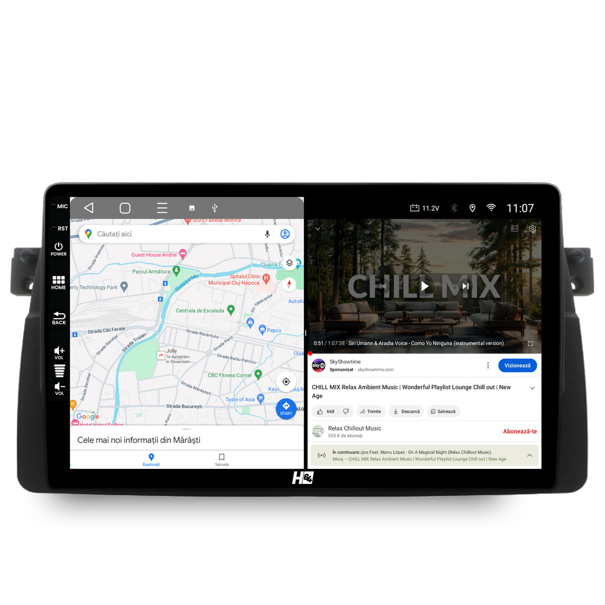 Navigatie HUB64 BMW E46, 4GB RAM, Android, Quadcore, DSP, GPS, Wi-FI, Carplay, Android Auto, USB, Bluetooth, Waze, Touchscreen, 9 inch